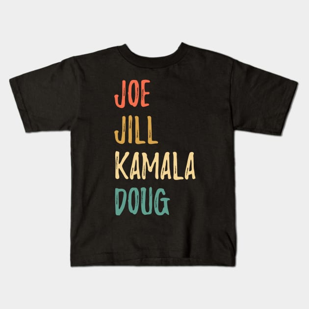 Joe Jill Kamala Doug - Joe Vintage funny 2020 Kids T-Shirt by WassilArt